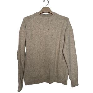 Line Of Trade Mens Donegal Guide Sweater XL Wool Blend Flecked Knit Arm Patches